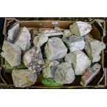 A quantity of hardstone specimens, including Lapis, quartz,