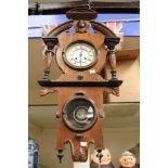 A mahogany and ebonised wall clock,