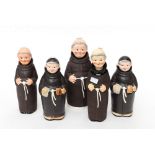 Five Goebel monk decanters