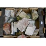 A quantity of hardstone specimens, including Lapis, quartz,
