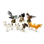 Beswick Champion Whitehill Handate Bull, Jersey Cow, Billy Goat, Cuckoo Ref 2315, Magpie,