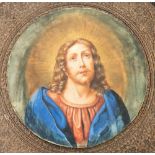 19th Century Follower of Carlo Dolci, Christ in prayer, watercolour heightened with white,