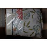 Collection of Sanderson 'Option' curtains with matching bedspread 'Camelia' double duvet and pillow
