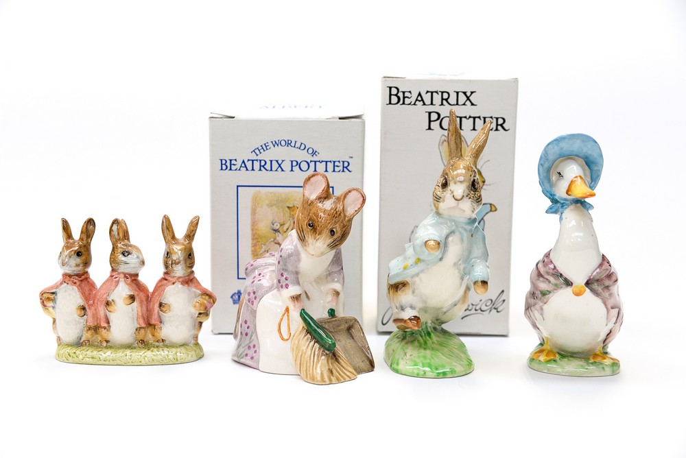 A Collection of Beatrix Potter Beswick figures including a John Beswick Peter Rabbit (no.