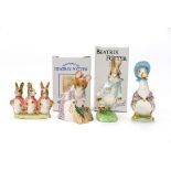 A Collection of Beatrix Potter Beswick figures including a John Beswick Peter Rabbit (no.