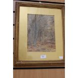 George Davies, 19th century, Lea Wood, Charnwood Forest watercolour, signed and dated 1886,