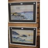 H Busfield, a pair of Victorian watercolours,