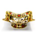 A Royal Crown Derby, Old Imari 1128 pattern, two handled pedestal dish,