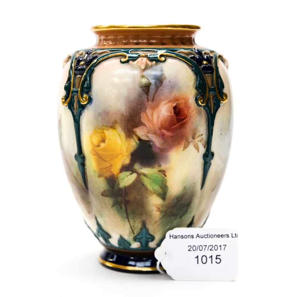 A Worcester Hadley vase, pattern ref 169/1038,