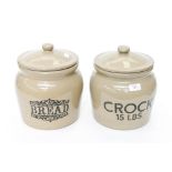 Stoneware bread of crock jars (2)