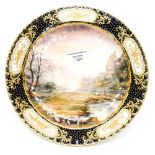 A 19th Century Royal Crown Derby named view cabinet plate, Dovedale,