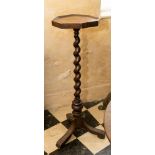 An early Victorian mahogany and parquetry torchere,