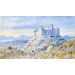 English School, mid 19th Century, Harlech Castle, inscribed in pencil lower left, watercolour,