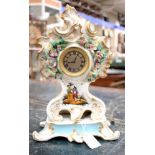 A Continental porcelain clock