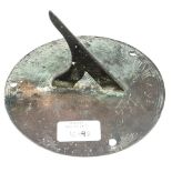 A bronze sundial bearing date 1651,