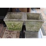 Two stone square planters (2)