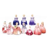 Ten small Royal Doulton figures Marie, Rose, Gssie, Bo Peep, Dinky Do,