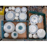 An extensive Royal Tuscan fine bone china 'Charade' pattern dinner service, including dinner plates,