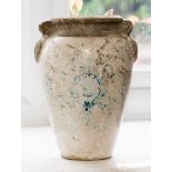 A tin glazed earthenware vase, Italian maiolica,