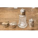 A pair of Victorian silver salt cellars London 1898, William Hutton,