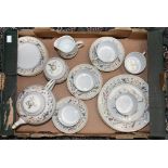 A Tiffany & Co Audubon tea set, comprising six cups, six saucers, six side plates, two cake plates,