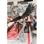A large Spread Eagle resin model mounted on a realistic resin tree stump (2)