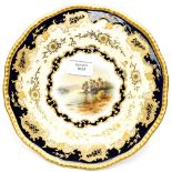 A Coalport scenic plate with a view of Dovedale