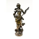 Bronzed spelter figure of a Lady by Auguste Moreau