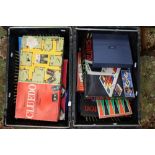 Two carry crates of 1970s/80s games "Cluedo" Othello Memory, Frustration, Blockbusters, Connect,