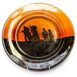 A Royal Doulton Series Ware cabinet plate, design D 3601, depicting Travellers on a Hillside,