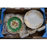 A collection of Hammersley porcelain including Golden Pansy, fazza and dish, cabinet plates,