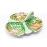 Shelley harmony leaf moulded hors d'oeuvre dish,