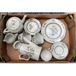 A Spode Summer Palace tea and coffee set, comprising tea pot, coffee pot, sugar bowl, milk jug,