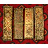 Four framed Boulle work panels, tortoiseshell and brass, 19th century,