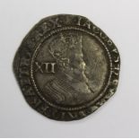 James 1st Shilling, second coinage, fourth bust, 1606-07,