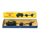 Dinky: A boxed Dinky Toys 25-Pounder Field Gun Set 697, slight wear to vehicles, box worn,