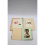 An early photograph album, with an album of prints, watercolours,