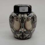 A Moorcroft Trial ginger jar, 1st quality, for the RSPB collection in the Mistle Thrush pattern,
