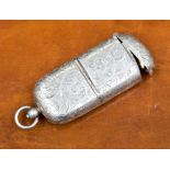 A silver vesta case/sovereign fob combined, Birmingham 1896,