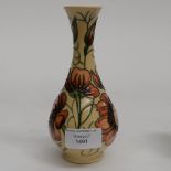 A Moorcroft narrow necked vase, 1st quality, in the 'Chocolate Cosmos' pattern,