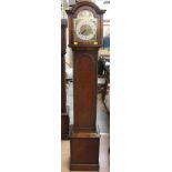 A 20th Century oak cased eight day Grandmother clock,