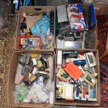 Four boxes of boxed and unboxed Diecast vehicles to include Matchbox, Lledo,