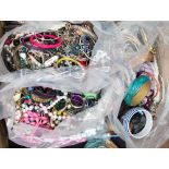 Three bags of various items of costume jewellery