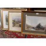 Michael Crawley framed and glazed watercolour, stormy rural scene,