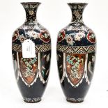 A pair of Clossonne oriental vases,