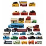 Playworn: A collection of boxed, playworn vehicles to comprise: Esso No.8 VW Saloon Car, Esso No.