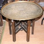 An Anglo Indian folding brass table