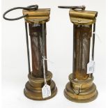 Two 19th Century gauze minors lamps