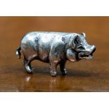 An Edwardian novelty white metal Pig propelling pencil (af)