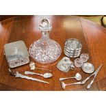 A Royal Brierley silver collared ships decanter,